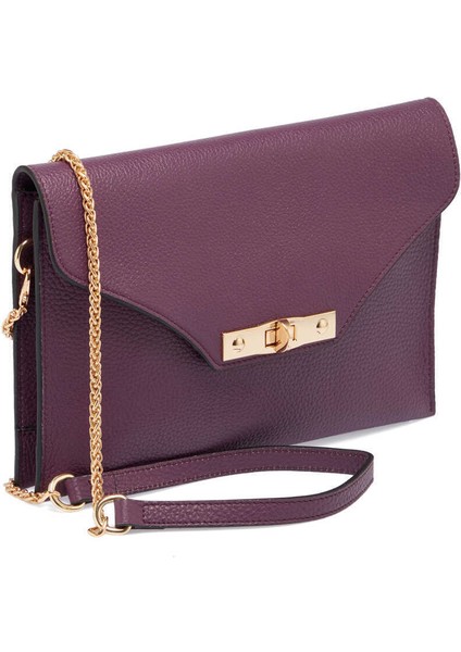 Mor Hakiki Deri Kadın Çapraz Askılı Çanta - S24Y1BC79475-C48