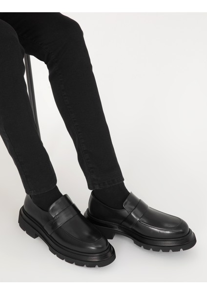 Erkek Siyah %100 Deri Casual Ayakkabı 50315665-VR046 modelleri