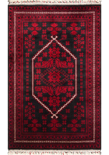 Historic 956 Blue Afgan Desenli El Emeği ile Özel Tezgahlarda Üretilen Tencel Uşak Halısı