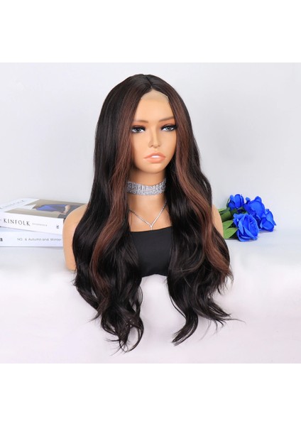 Koyu Kestane Perçemler Kahverengi Tül Peruk fiyatları