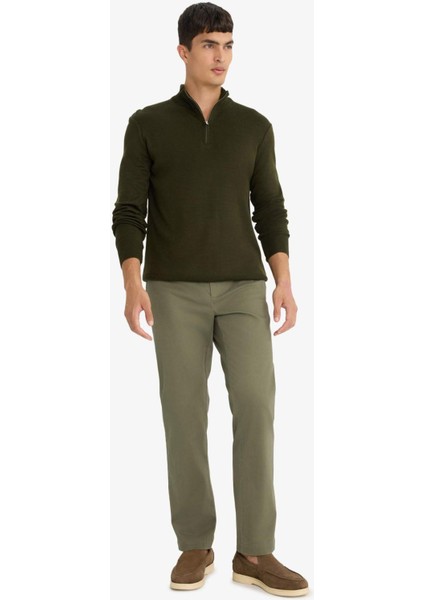 Regular Fit Düz Paça Chino Kanvas Pantolon E8064AX25AU