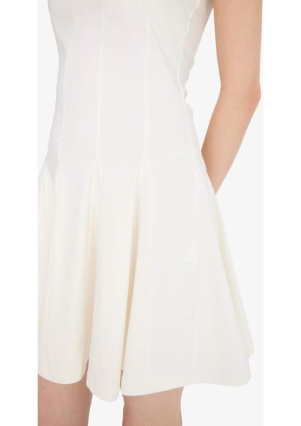 Skater Fit Straplez Bengalin Mini Beyaz Elbise F3950AX25SM