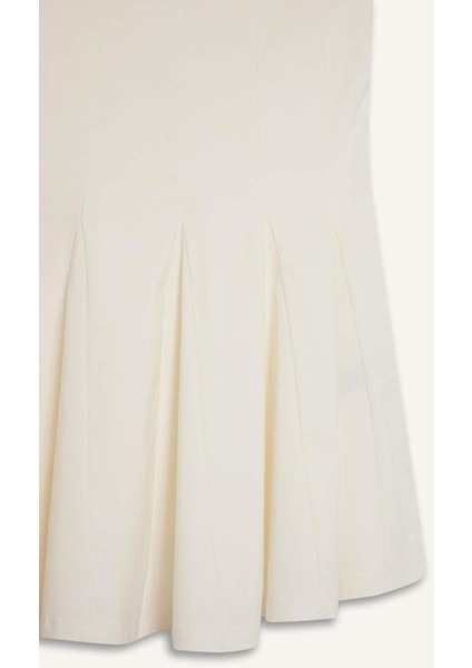 Skater Fit Straplez Bengalin Mini Beyaz Elbise F3950AX25SM