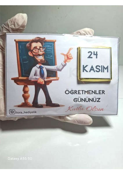 Öğretmenler Günü Hediyesi Kart Çikolata ve Kahve 10 Adet