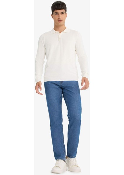 Standart Fit Polo Yaka Premium Düğmeli Triko Kazak D0454AX25AU