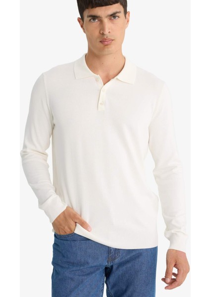 Standart Fit Polo Yaka Premium Düğmeli Triko Kazak D0454AX25AU