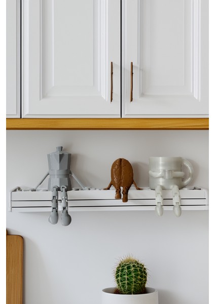 Kahve Köşesi Sevimli Biblo Seti 3lü, Kahve Çekirdeği, Kahve Kupası, Moka Pot, Coffee Set 10CM