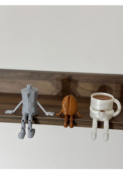 Kahve Köşesi Sevimli Biblo Seti 3lü, Kahve Çekirdeği, Kahve Kupası, Moka Pot, Coffee Set 10CM indirimleri