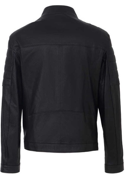 Siyah Hakiki Deri Erkek Hakiki Deri Mont - E23BDM310545-Q4O