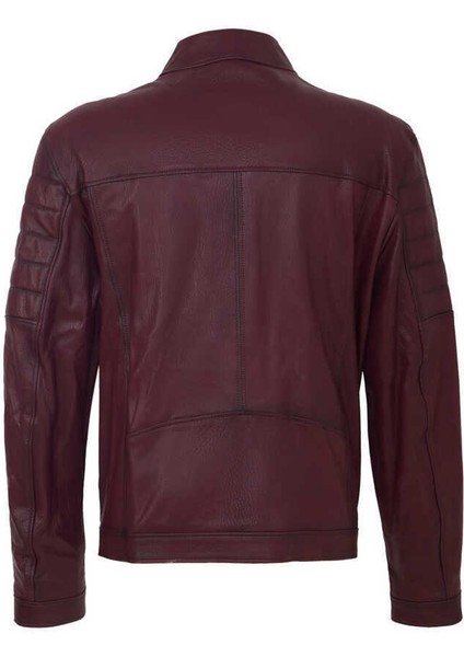 Bordo Hakiki Deri Erkek Hakiki Deri Mont - E23BDM310545-R4X