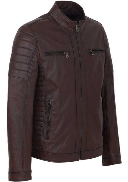 Kahve Hakiki Deri Erkek Hakiki Deri Mont - E23KDM310544-R4W