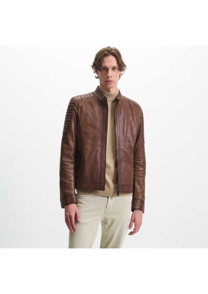 Kahve Hakiki Deri Erkek Hakiki Deri Mont - E23KDM310538-R4W