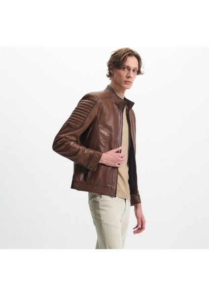 Kahve Hakiki Deri Erkek Hakiki Deri Mont - E23KDM310538-R4W