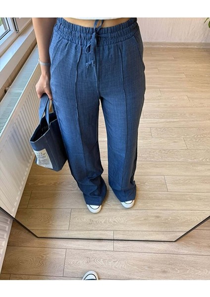 Keten Palazzo Pantolon Uzun Paça