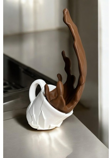 Dökülen Kahve Figürü Dekoratif Obje Biblo Kahve Sıcak Çikolata Figür Hediye ( Vegan Üretim ) indirimleri