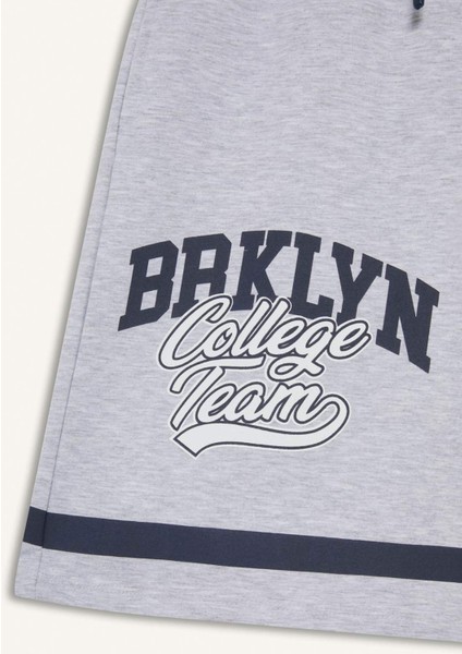 Kız Çocuk Beli Lastikli Baskılı Şort