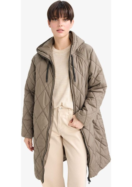 Regular Fit Kapüşonlu Kapitoneli Fermuarlı Parka F2882AX25WN