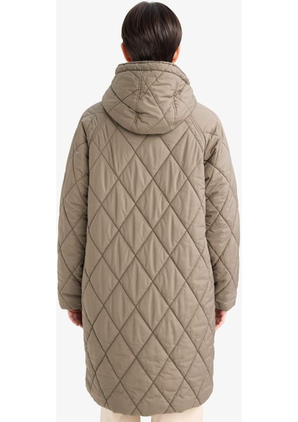 Regular Fit Kapüşonlu Kapitoneli Fermuarlı Parka F2882AX25WN