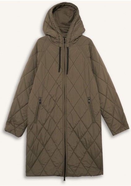 Regular Fit Kapüşonlu Kapitoneli Fermuarlı Parka F2882AX25WN