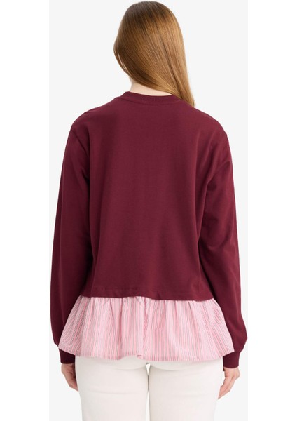 Regular Fit Bisiklet Yaka Etek Ucu Detaylı Sweatshirt Tunik F3293AX25WN