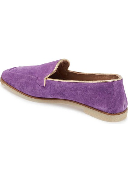 Mor Hakiki Süet Deri Kadın Babet - K24I1AY67347-F48