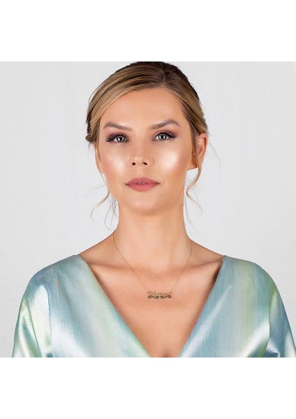 Isme Özel Yazılı Altın Renk 925 Ayar Gümüş Bayan Kolye modelleri