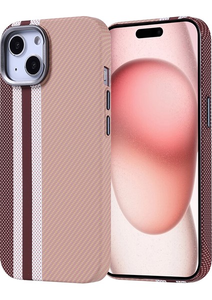 Apple iPhone 15 Kılıf M-Safe Şarj Özellikli Karbon Fiber Görünümlü Zore Nekst Kapak