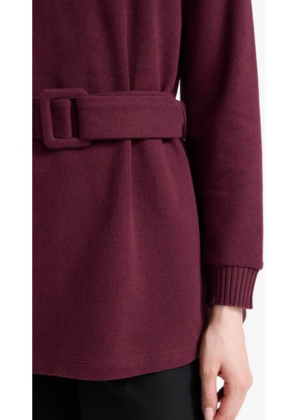 Regular Fit Bisiklet Yaka İçi Yumuşak Tüylü Selanik Kumaş Uzun Kollu Tunik