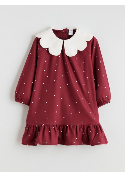 Lcw Yeni Sezon Artı Yeni Sezon Bebe Yaka Çiçekli Kız Çocuk Elbise