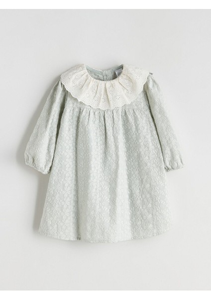Lcw Yeni Sezon Bebe Yakalı Fırfırlı Kız Bebek Elbise