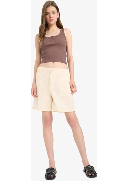 Coool Normal Bel Kısa Paça Gabardin Şort F3318AX25SM