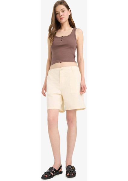 Coool Normal Bel Kısa Paça Gabardin Şort F3318AX25SM