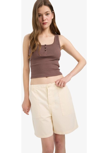 Coool Normal Bel Kısa Paça Gabardin Şort F3318AX25SM