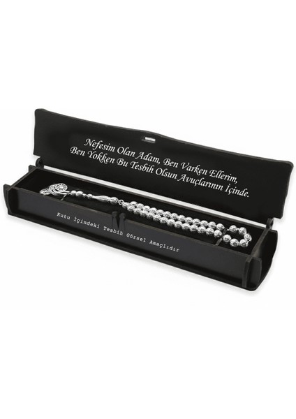 Özel Mesaj Yazılı Siyah Ahşap Elegance Hediye Tesbih Kutusu - M3 fiyatları