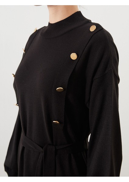 Lcw Yeni Sezon Dik Yaka Kuşaklı Triko Elbise modelleri