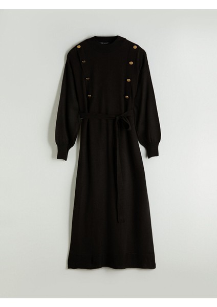 Lcw Yeni Sezon Dik Yaka Kuşaklı Triko Elbise indirimleri