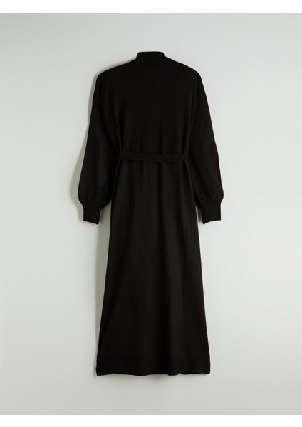 Lcw Yeni Sezon Dik Yaka Kuşaklı Triko Elbise