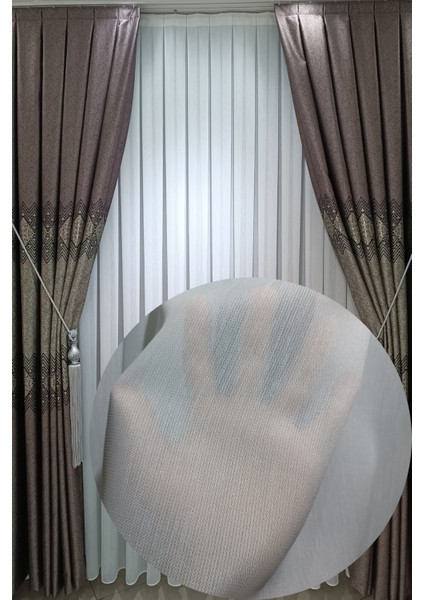 Ipek Bambu Tül Perde (1/3 Sık Pile) Ağır Gramajlı Kırışmaz Ütü Istemez