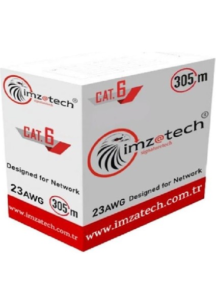 Imzatech Cat-6 (U/utp) 23 Awg Network Kablosu 305'LÜK Gri