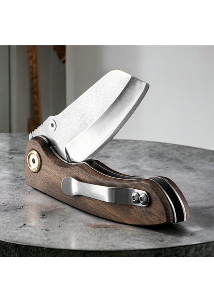 Afrika Sapelli Saplı Kilit Mekanizmalı Isme Özel Yazılı Dövme Çelikten Avcı Kamp Bıçağı - F112 modelleri