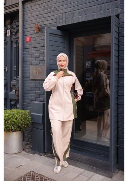 Kadın Tesettür Eşofman Takımı Fermuarlı Alt Üst Eşofman Takımı 522