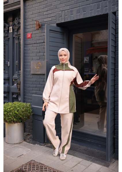Kadın Tesettür Eşofman Takımı Fermuarlı Alt Üst Eşofman Takımı 522 modelleri