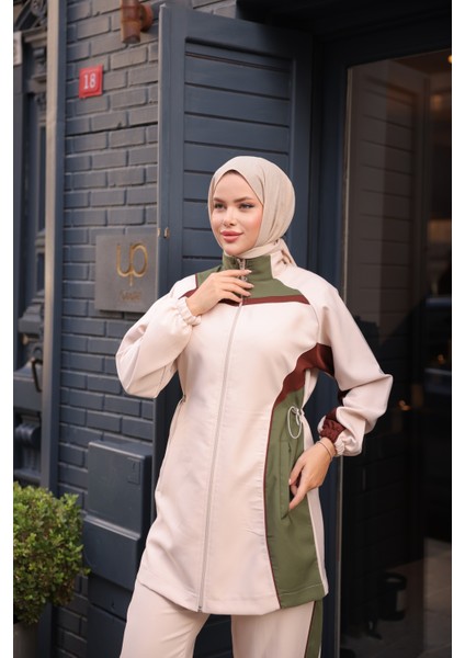 Kadın Tesettür Eşofman Takımı Fermuarlı Alt Üst Eşofman Takımı 522 indirimleri