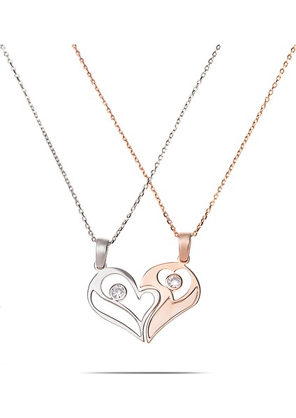 Zirkon Taşlı Isme Özel Yazılı 925 Ayar Gümüş Kalbimin Yarısı Kolye fiyatları