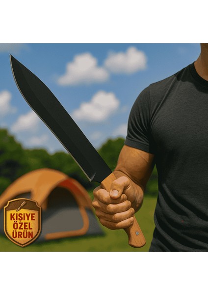 Ceviz Ağacı Saplı Isme Özel Yazılı 9CR13MOV Kalite Paslanmaz Çelik Avcı Kamp Bıçağı - M2 fiyatları