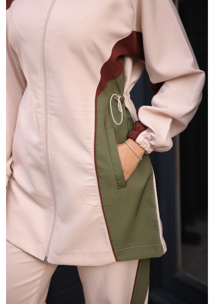 Kadın Tesettür Eşofman Takımı Fermuarlı Alt Üst Eşofman Takımı 522