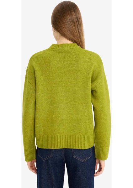 Oversize Geniş Kalıp Bisiklet Yaka Triko Kazak