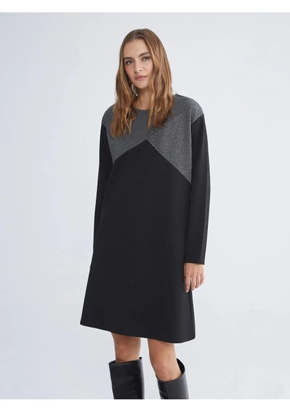 Bisiklet Yaka Renk Bloklu Elbise (W5) fiyatları