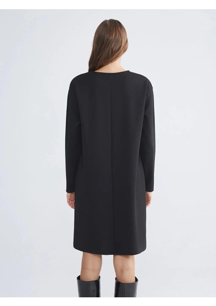 Bisiklet Yaka Renk Bloklu Elbise (W5) fırsatları