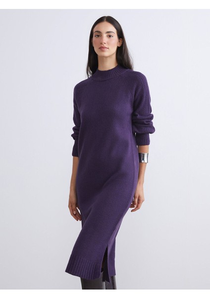 Lcw Yeni Sezon Peak Yeni Sezon Yarım Balıkçı Yaka Yırtmaçlı Triko Elbise fiyatları